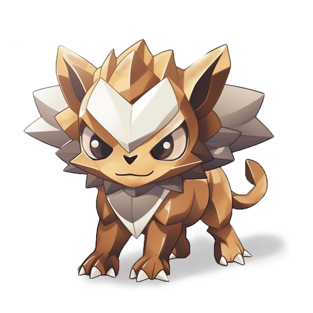 Clawen, petite créature métallique d’ELEMENDIA aux griffes brillantes explorant la forêt.